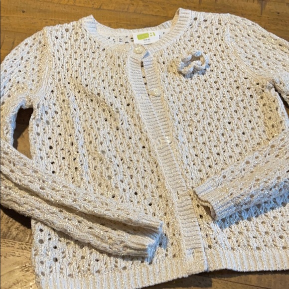 Crazy 8 cream and gold cardigan size 5-6 - Picture 4 of 8